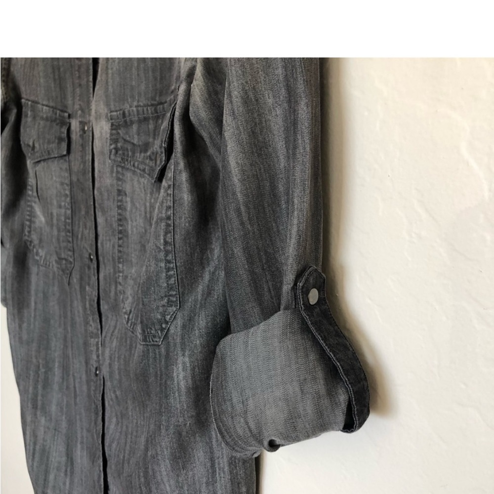 Rails Alexandra Gray Chambray Snap Button Shirt Sz XS - Picture 6 of 12